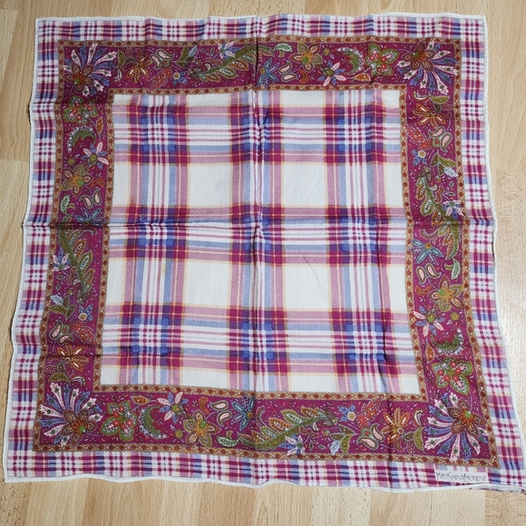 Yves Saint Laurent Handkerchief/ Scarf Authentic Cotton ✨️ - Picture 6 of 6